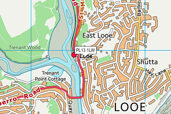 PL13 1LW map - OS VectorMap District (Ordnance Survey)