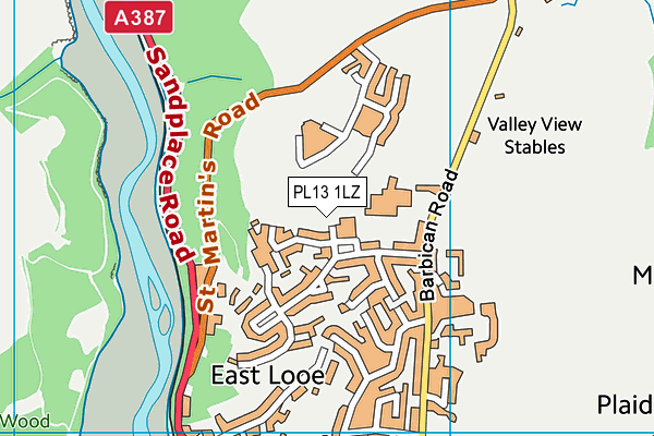 PL13 1LZ map - OS VectorMap District (Ordnance Survey)