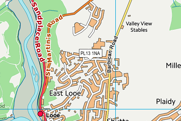 PL13 1NA map - OS VectorMap District (Ordnance Survey)