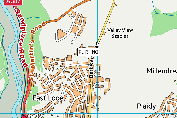 Looe Community Academy Sports Centre map (PL13 1NQ) - OS VectorMap District (Ordnance Survey)