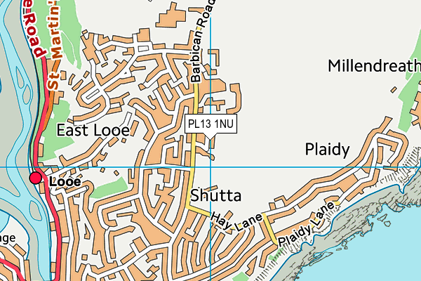 PL13 1NU map - OS VectorMap District (Ordnance Survey)