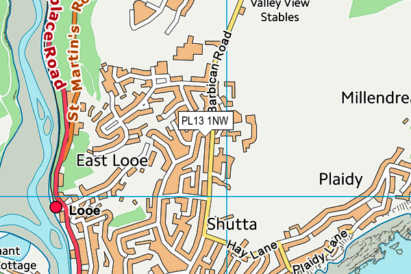 PL13 1NW map - OS VectorMap District (Ordnance Survey)