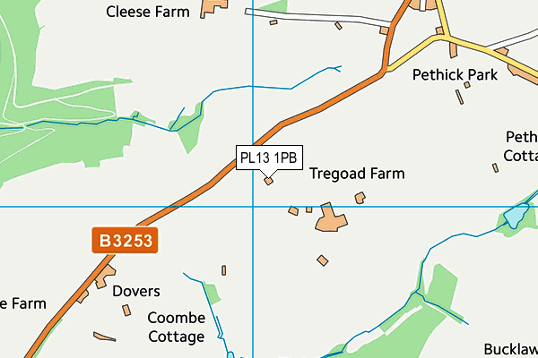 PL13 1PB map - OS VectorMap District (Ordnance Survey)