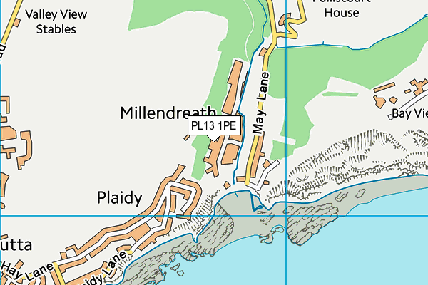 PL13 1PE map - OS VectorMap District (Ordnance Survey)