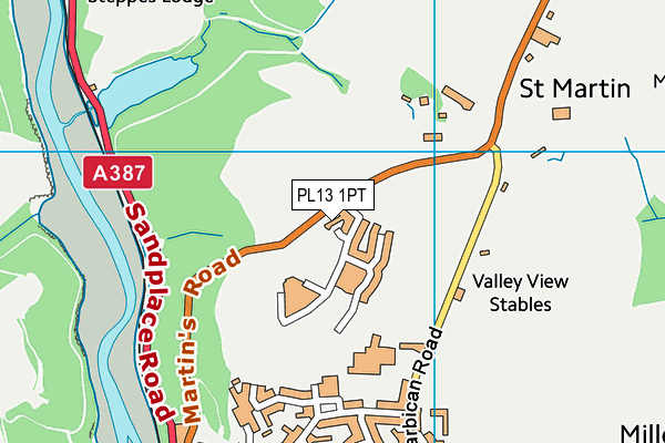 PL13 1PT map - OS VectorMap District (Ordnance Survey)