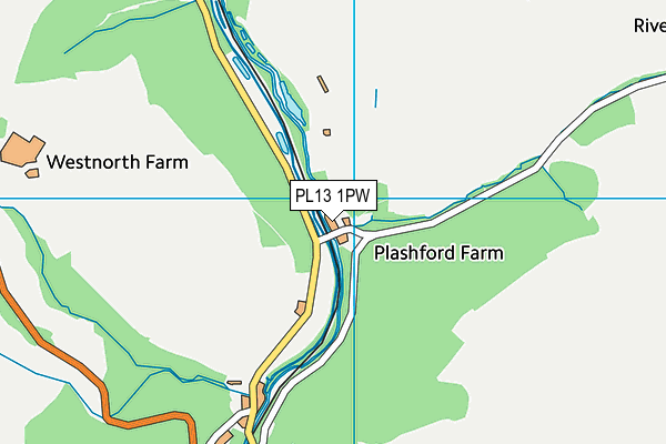 PL13 1PW map - OS VectorMap District (Ordnance Survey)