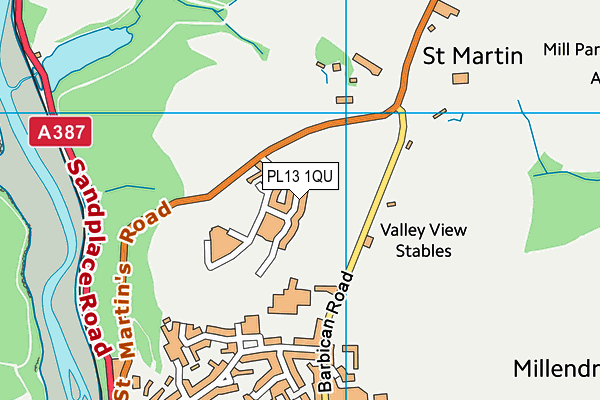 PL13 1QU map - OS VectorMap District (Ordnance Survey)