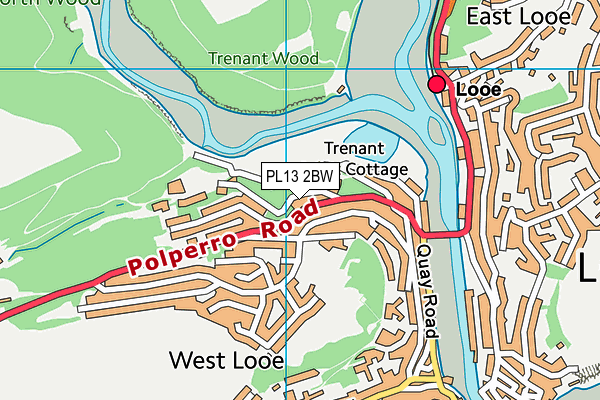 PL13 2BW map - OS VectorMap District (Ordnance Survey)