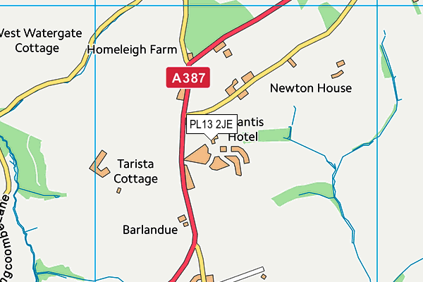 PL13 2JE map - OS VectorMap District (Ordnance Survey)