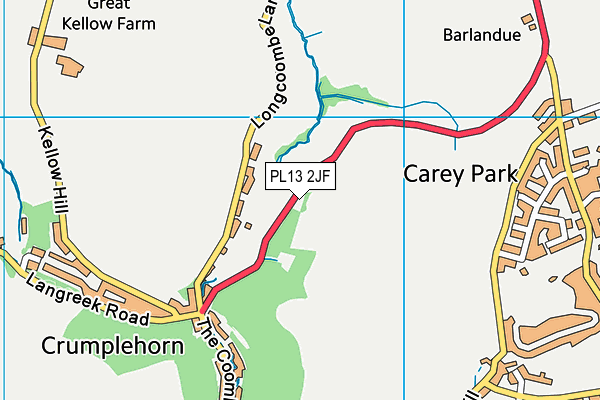 PL13 2JF map - OS VectorMap District (Ordnance Survey)