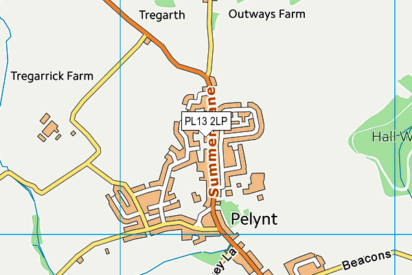 PL13 2LP map - OS VectorMap District (Ordnance Survey)