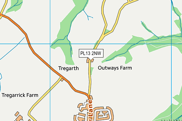 PL13 2NW map - OS VectorMap District (Ordnance Survey)