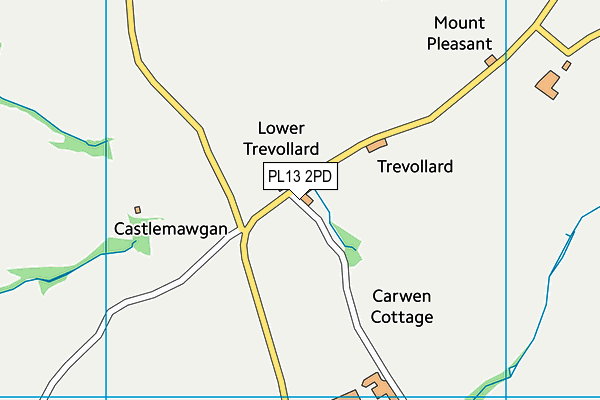 PL13 2PD map - OS VectorMap District (Ordnance Survey)