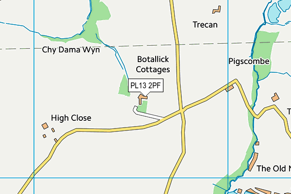 PL13 2PF map - OS VectorMap District (Ordnance Survey)