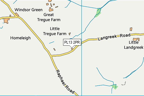 PL13 2PR map - OS VectorMap District (Ordnance Survey)