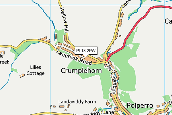 PL13 2PW map - OS VectorMap District (Ordnance Survey)