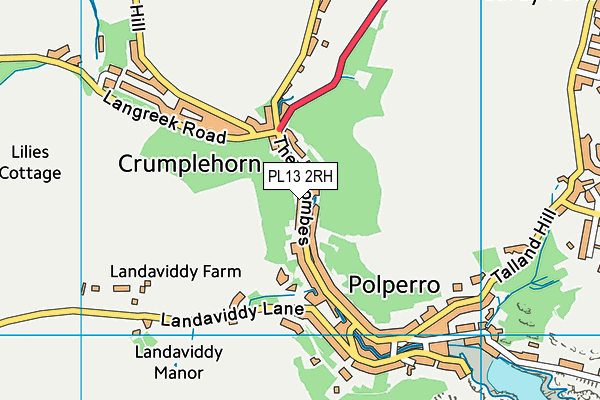 PL13 2RH map - OS VectorMap District (Ordnance Survey)