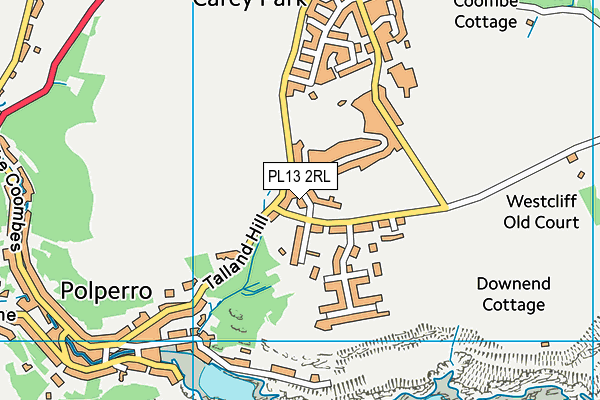 PL13 2RL map - OS VectorMap District (Ordnance Survey)