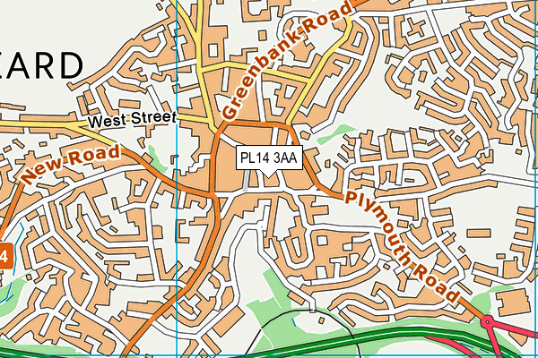 PL14 3AA map - OS VectorMap District (Ordnance Survey)