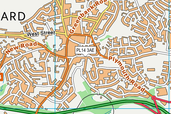 PL14 3AE map - OS VectorMap District (Ordnance Survey)