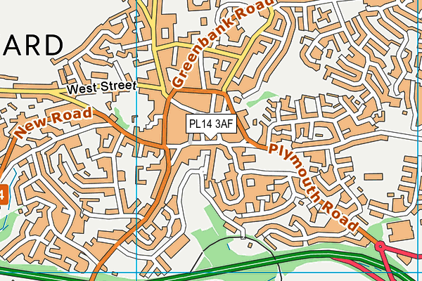 PL14 3AF map - OS VectorMap District (Ordnance Survey)