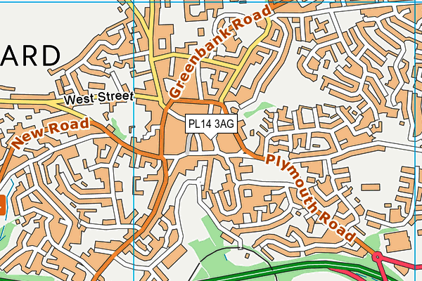 PL14 3AG map - OS VectorMap District (Ordnance Survey)