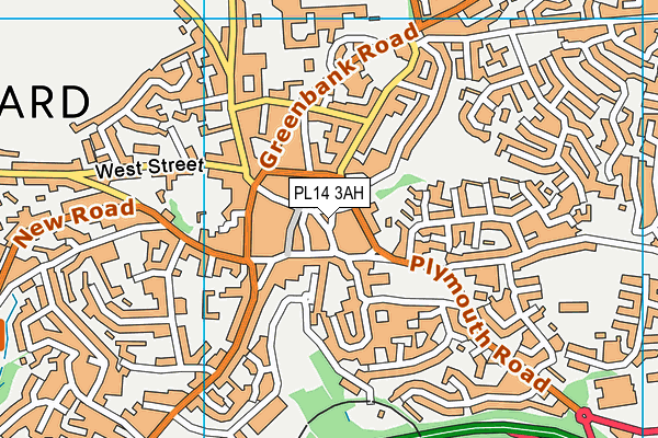 PL14 3AH map - OS VectorMap District (Ordnance Survey)