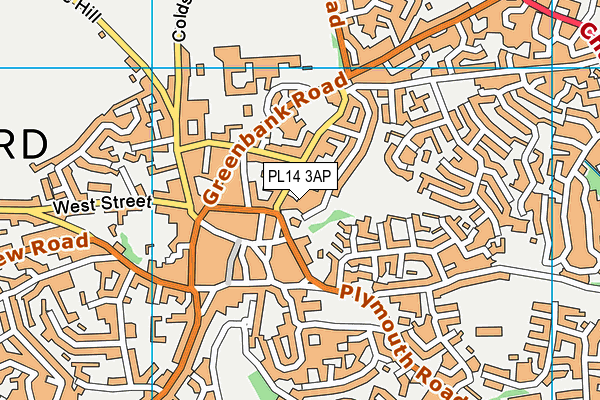PL14 3AP map - OS VectorMap District (Ordnance Survey)