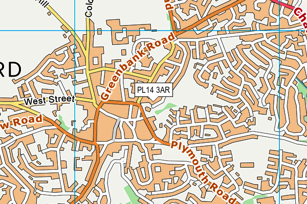 PL14 3AR map - OS VectorMap District (Ordnance Survey)