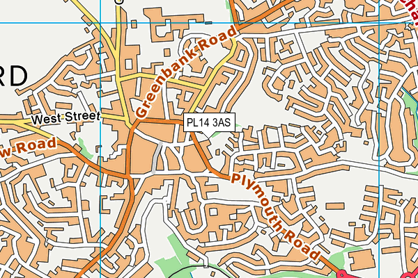 PL14 3AS map - OS VectorMap District (Ordnance Survey)