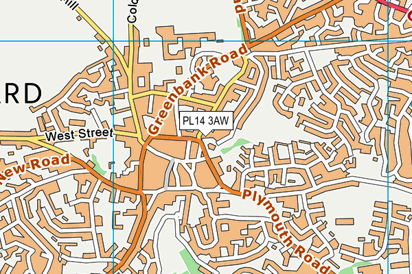 PL14 3AW map - OS VectorMap District (Ordnance Survey)