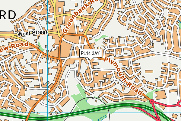 PL14 3AY map - OS VectorMap District (Ordnance Survey)
