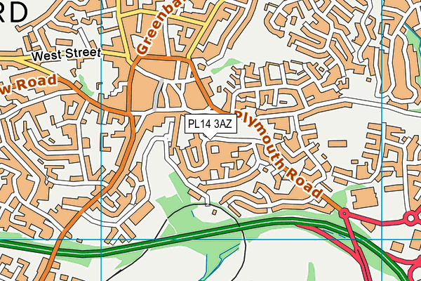 PL14 3AZ map - OS VectorMap District (Ordnance Survey)