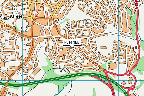 PL14 3BB map - OS VectorMap District (Ordnance Survey)