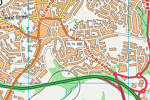 PL14 3BE map - OS VectorMap District (Ordnance Survey)