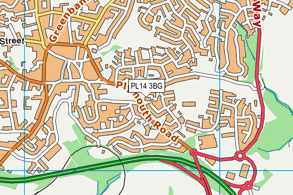 PL14 3BG map - OS VectorMap District (Ordnance Survey)