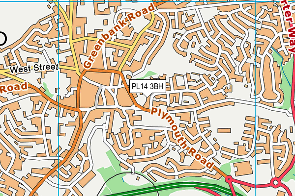 PL14 3BH map - OS VectorMap District (Ordnance Survey)