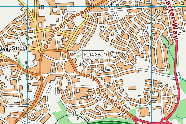 PL14 3BJ map - OS VectorMap District (Ordnance Survey)