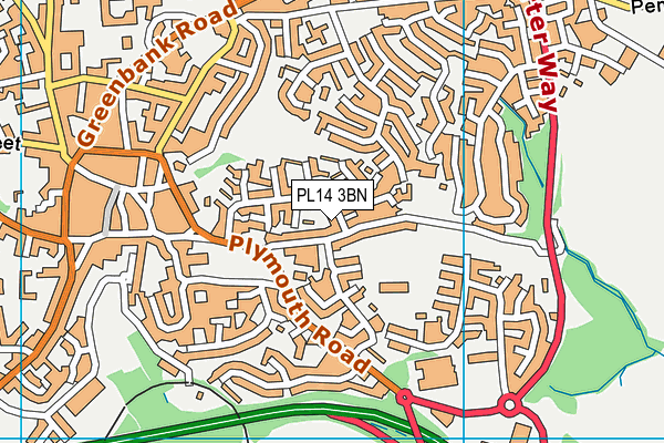 PL14 3BN map - OS VectorMap District (Ordnance Survey)