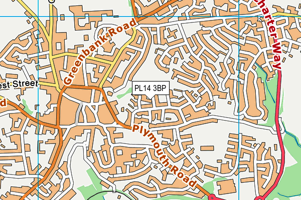 PL14 3BP map - OS VectorMap District (Ordnance Survey)