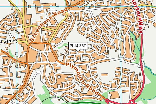 PL14 3BT map - OS VectorMap District (Ordnance Survey)