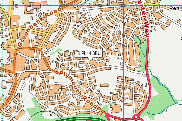 PL14 3BU map - OS VectorMap District (Ordnance Survey)