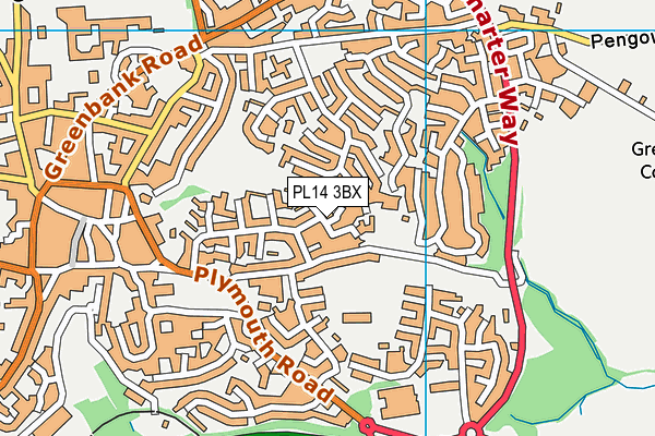 PL14 3BX map - OS VectorMap District (Ordnance Survey)