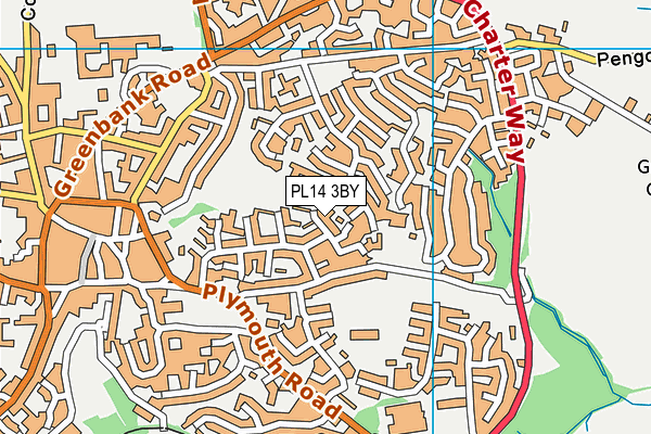 PL14 3BY map - OS VectorMap District (Ordnance Survey)