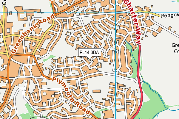 PL14 3DA map - OS VectorMap District (Ordnance Survey)