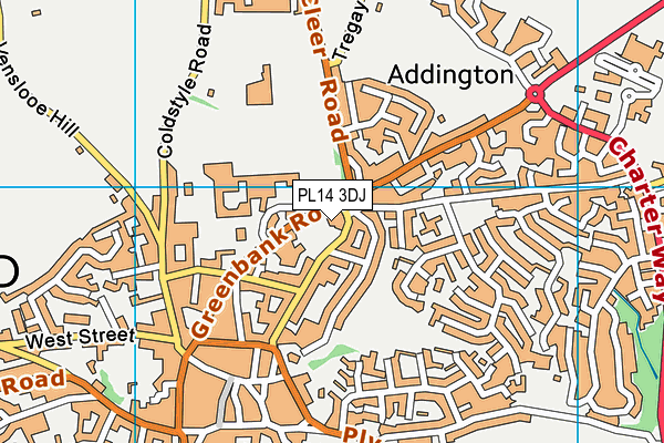 PL14 3DJ map - OS VectorMap District (Ordnance Survey)