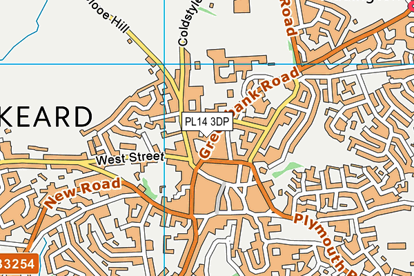 PL14 3DP map - OS VectorMap District (Ordnance Survey)