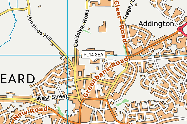 Liskeard School and Community College map (PL14 3EA) - OS VectorMap District (Ordnance Survey)
