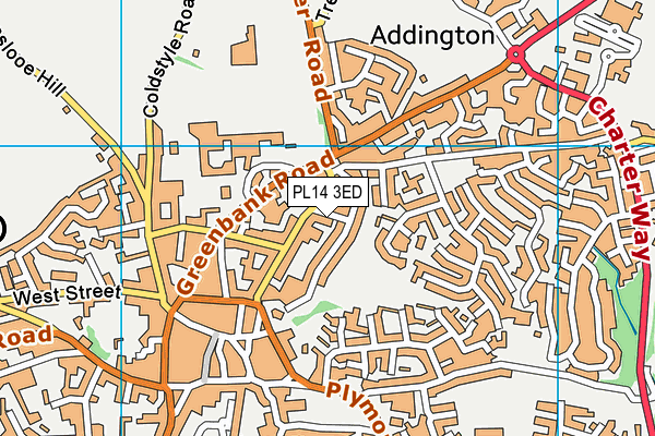 PL14 3ED map - OS VectorMap District (Ordnance Survey)