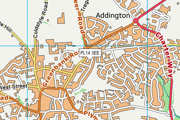 PL14 3EE map - OS VectorMap District (Ordnance Survey)